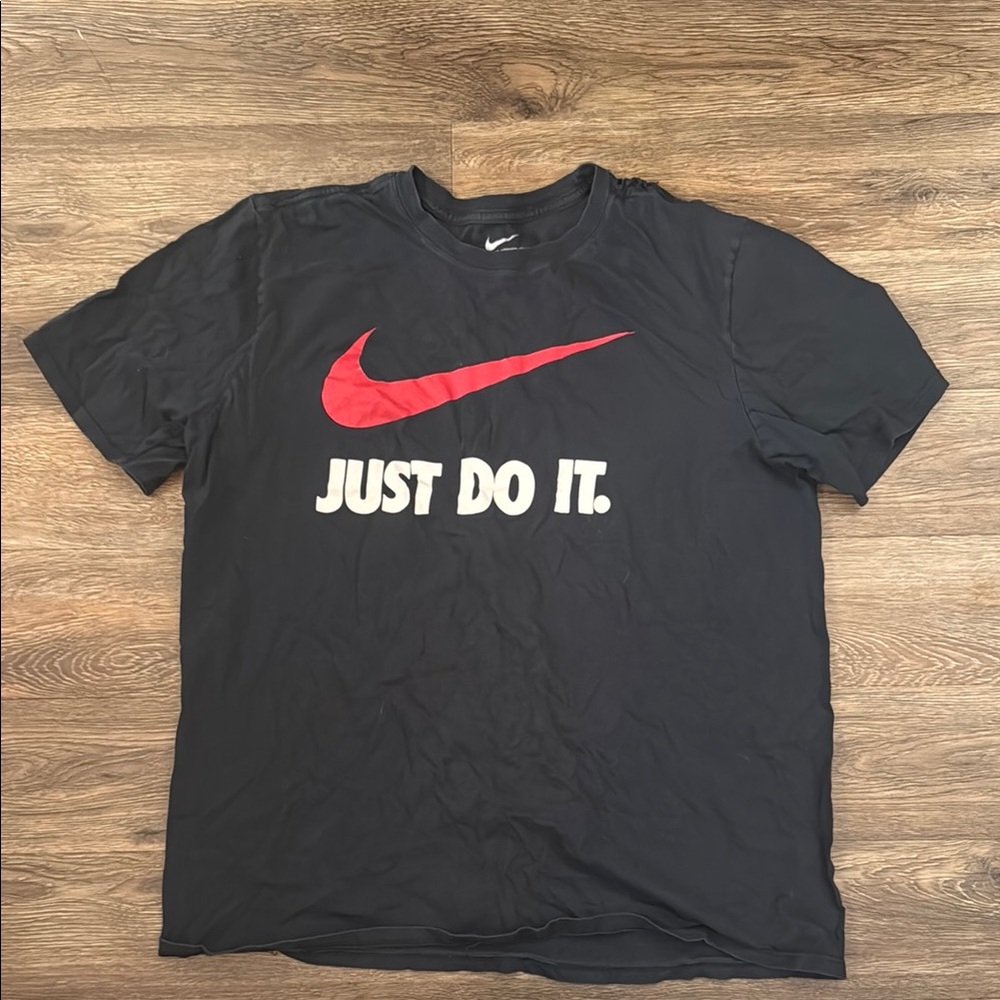 Nike Black T-Shirt with Red Swoosh
